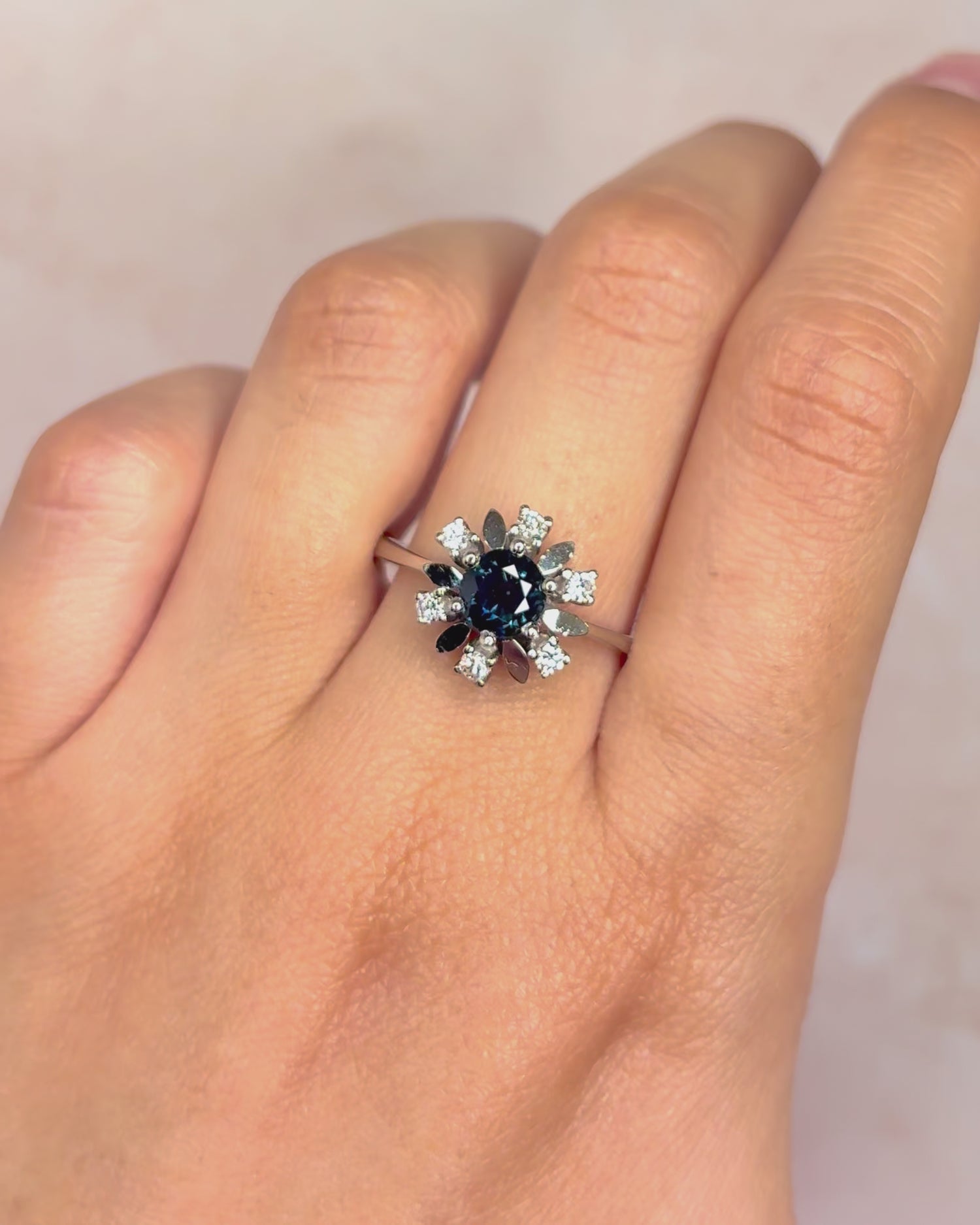 Marguerite Sapphire Ring 1.30 carat &amp; Diamonds 0.30 carat "Magdalena"