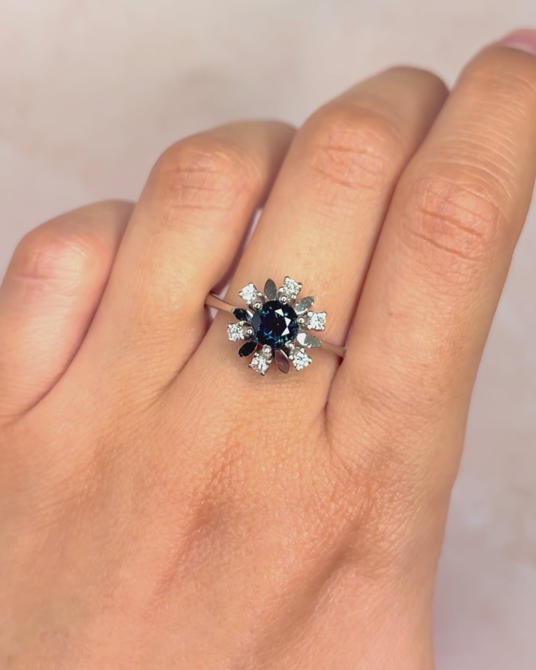 Marguerite Sapphire Ring 1.30 carat &amp; Diamonds 0.30 carat "Magdalena"