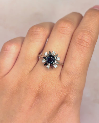 Marguerite Sapphire Ring 1.30 carat &amp; Diamonds 0.30 carat "Magdalena"
