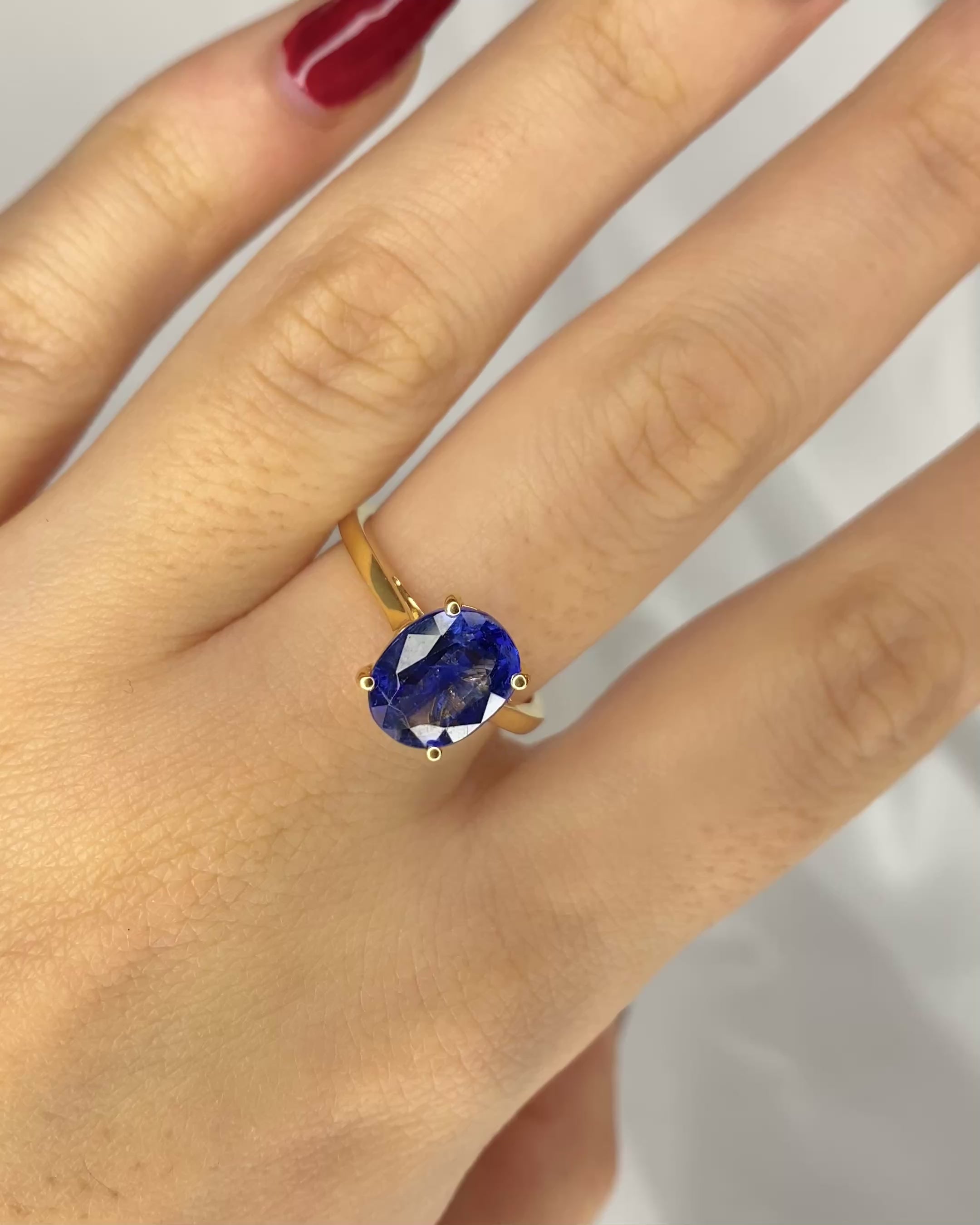 Bague Solitaire Cyanite 2.85 carats "Misha"