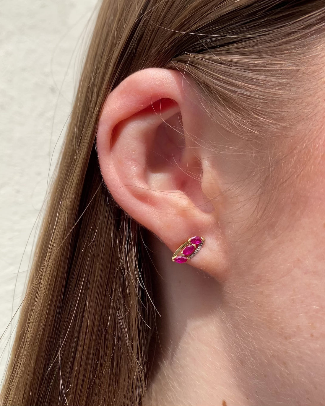 Boucles Trilogie Rubis 0.24 carat &quot;Aroha&quot;