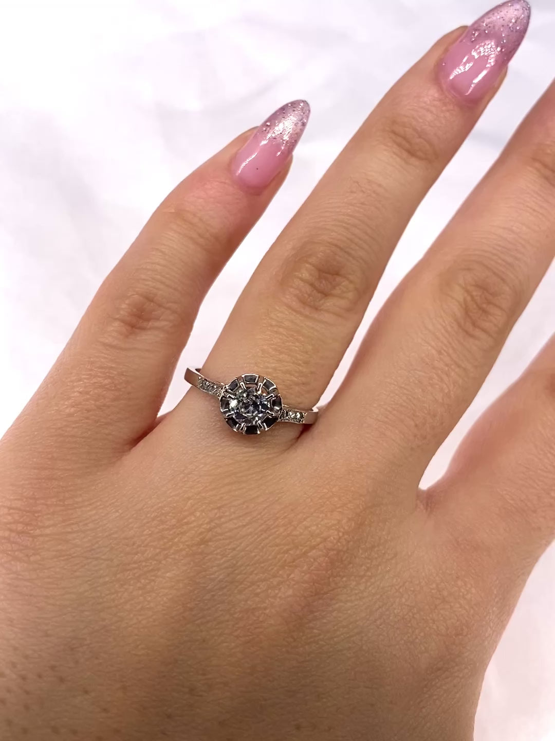 Bague Solitaire Art Déco Diamants 0.43 carat "Rozenne"