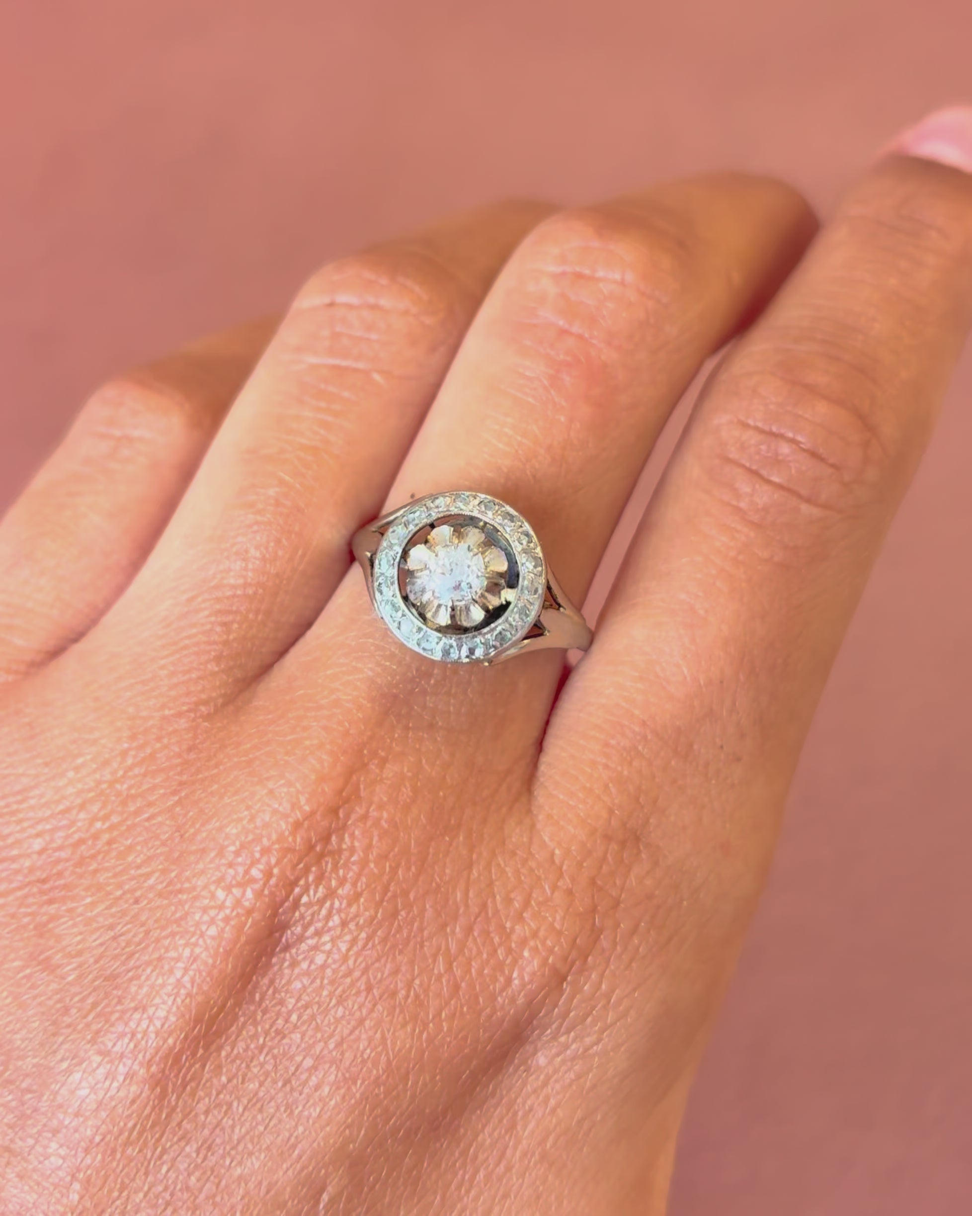 Anillo Art Déco con diamantes de 0,40 quilates «Francine»