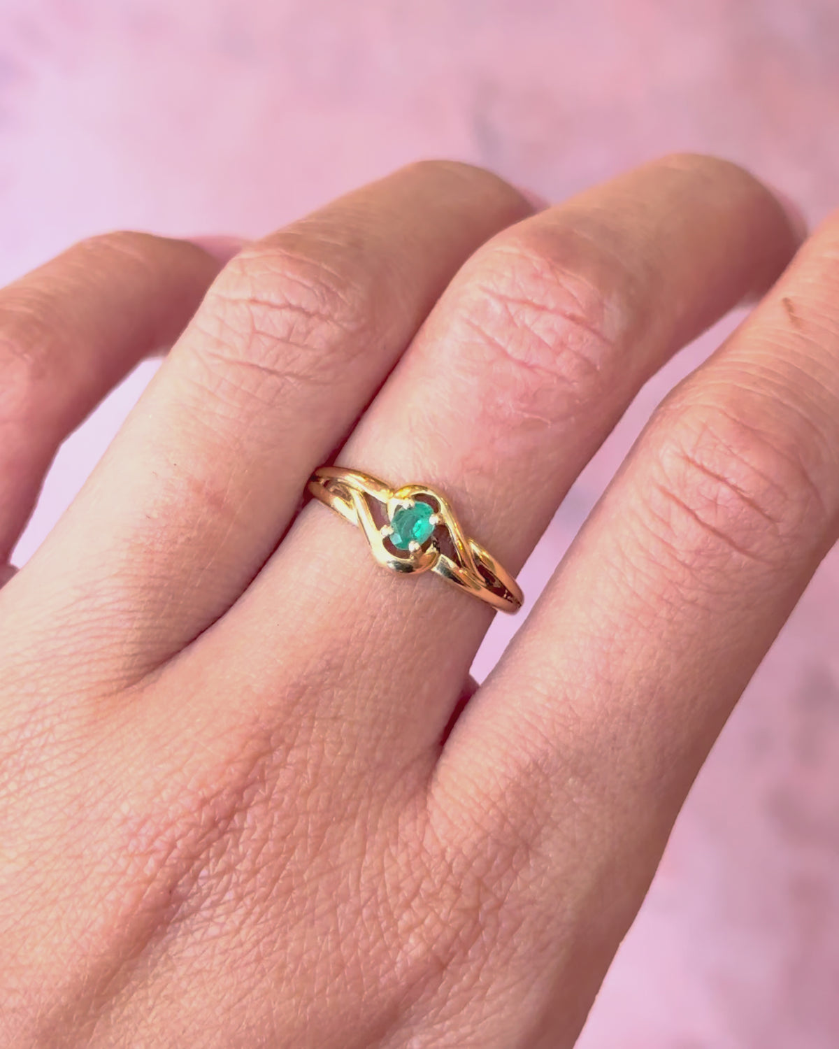 “Chiara” Emerald Tourbillon Ring