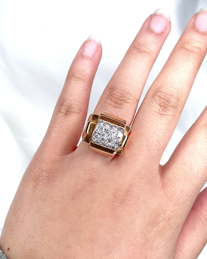 Tank Diamond Ring 1.12 Carat &amp; 12.78g Gold "Lucia"