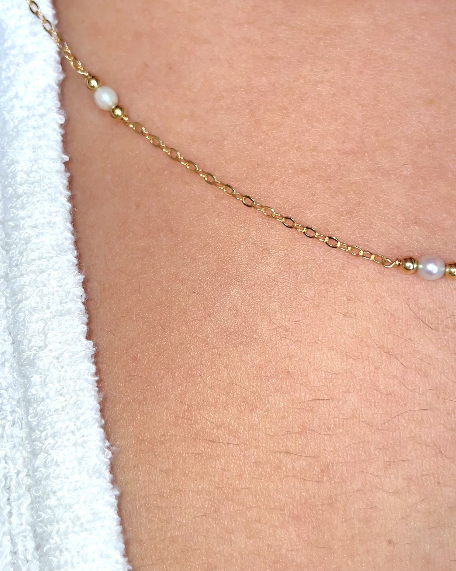 Necklace Pearls &amp; 18-carat Yellow Gold 2.18g "Mariella"