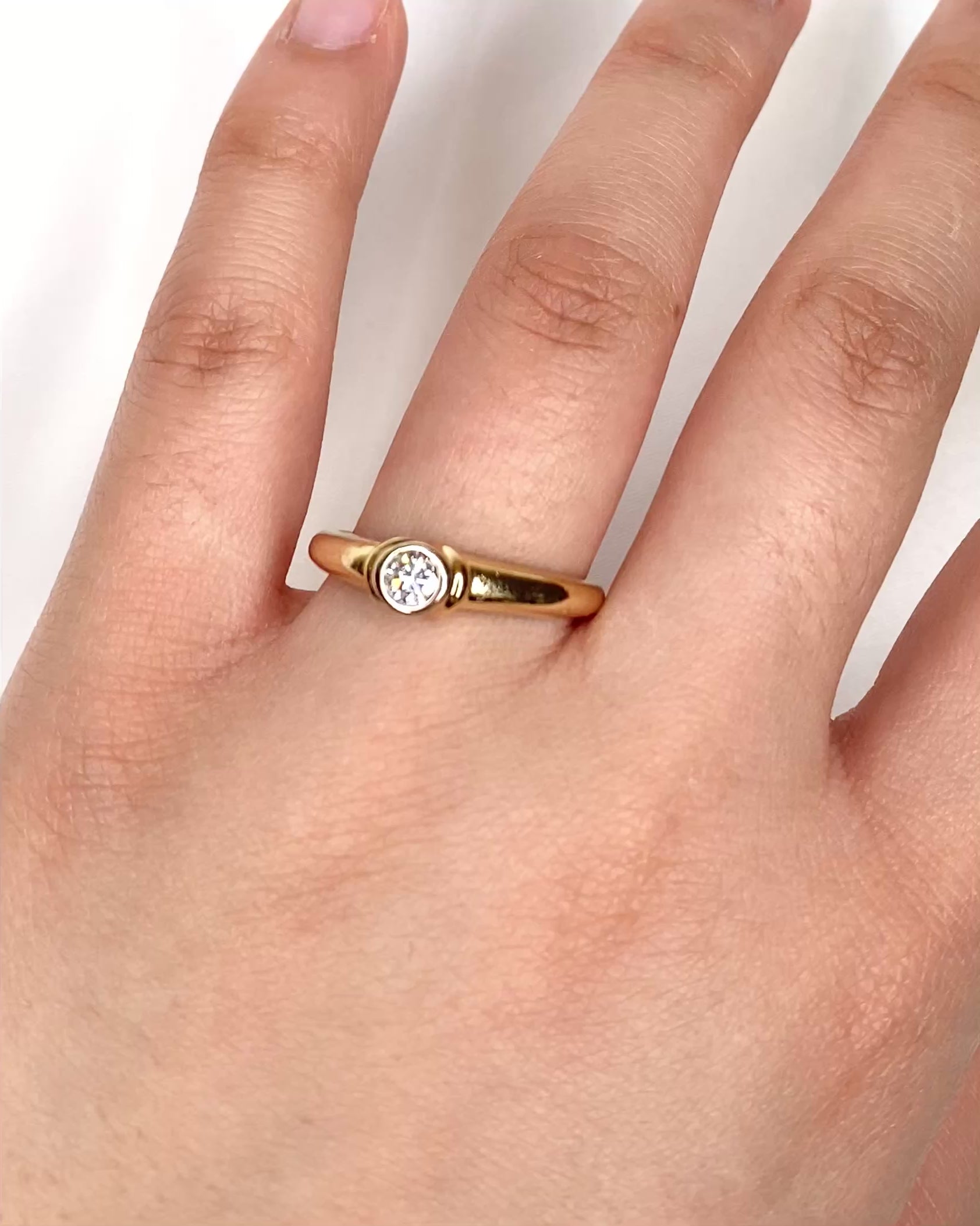 Bague Jonc Diamant 0.25 carat &amp; Or 5.14g "Jonas"