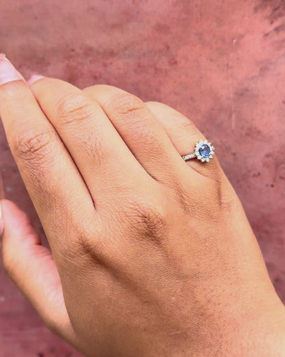 Bague Marguerite Saphir 0.55 carat &amp; Diamants "Margot"
