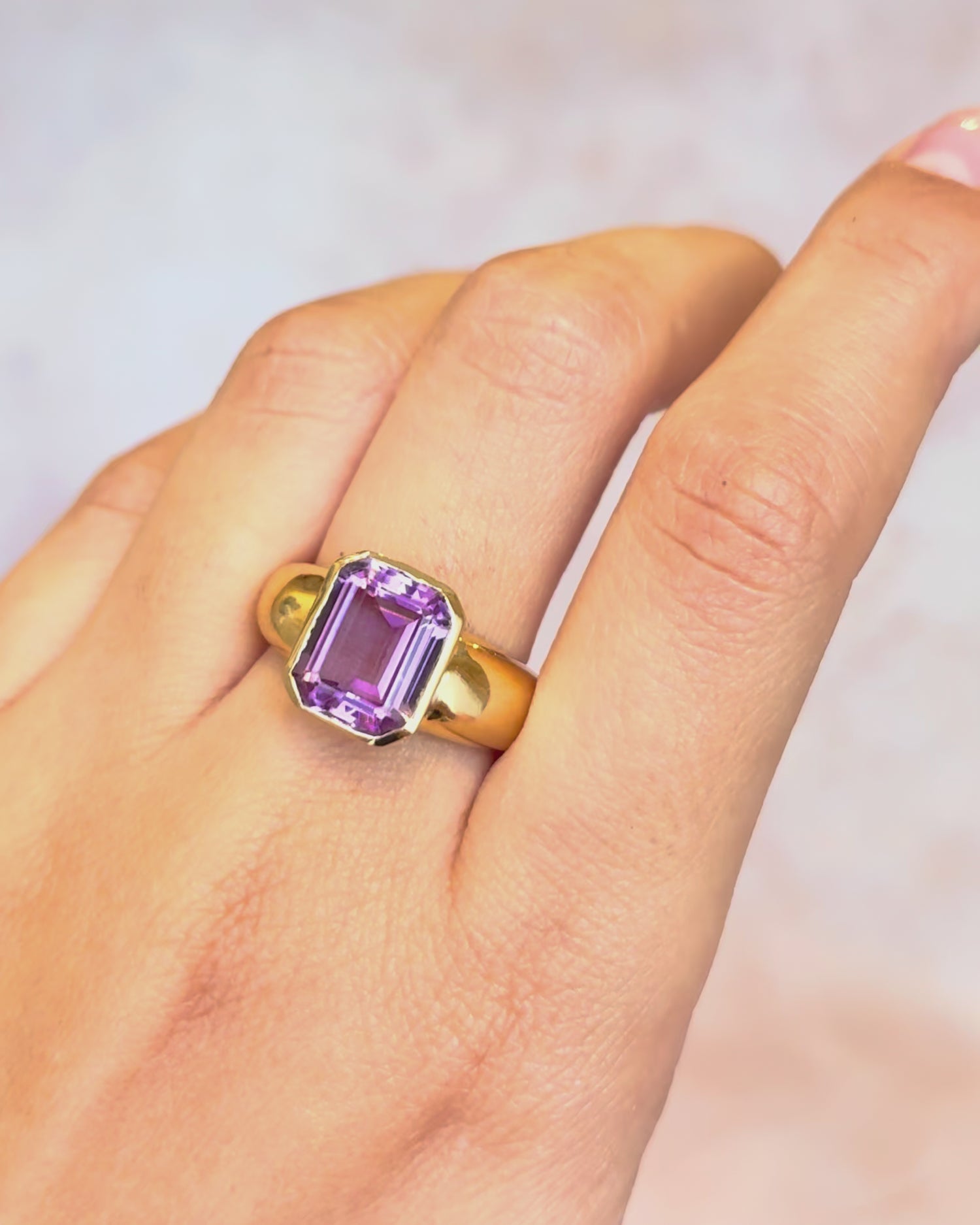 Amethyst Band Ring 5.15 carats 6.78g “Maylis”