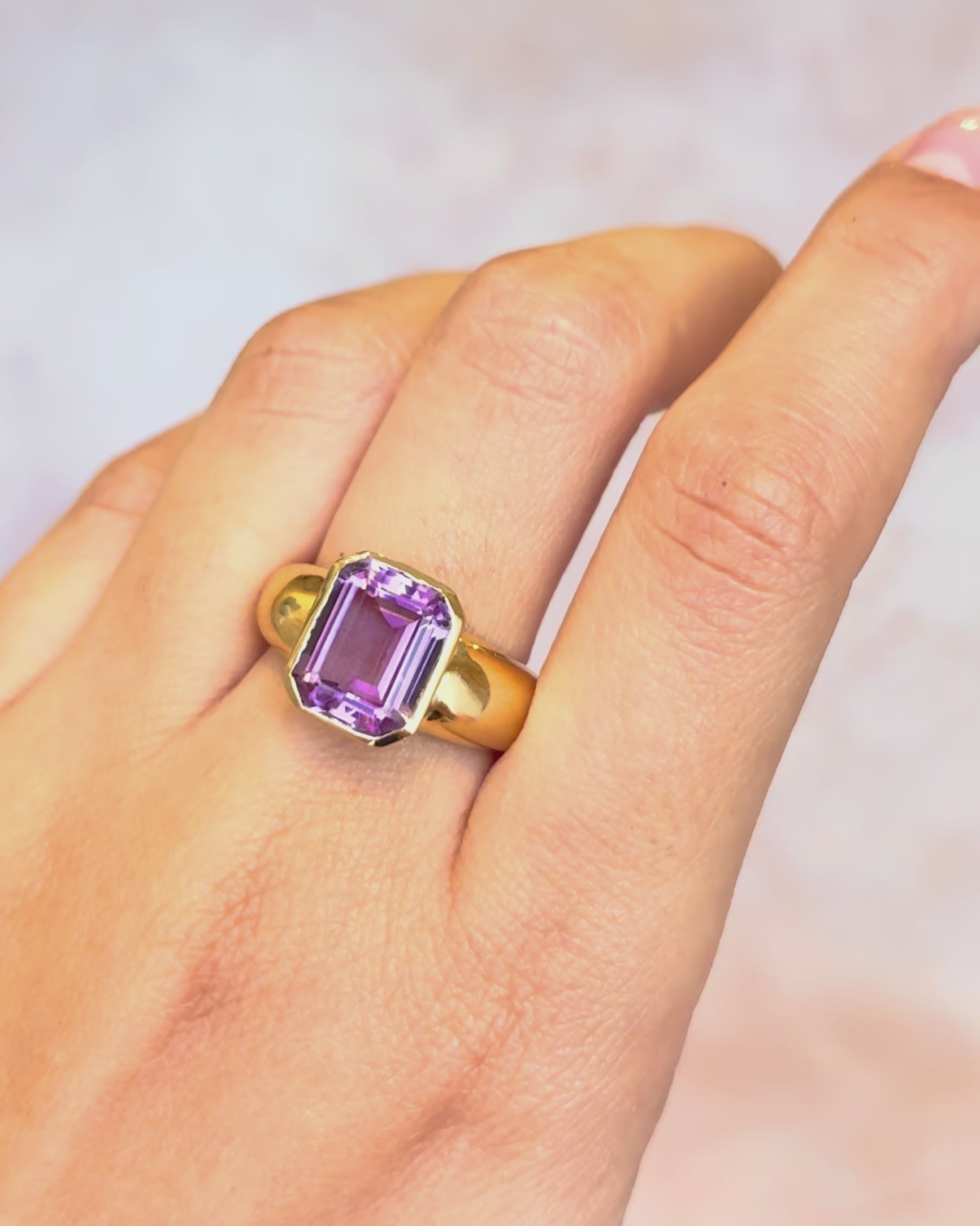 Amethyst Band Ring 5.15 carats 6.78g “Maylis”