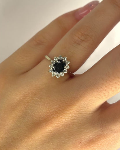 Bague Marguerite Saphir 0.84 carat &amp; Diamants 0.36 carat "Annie"