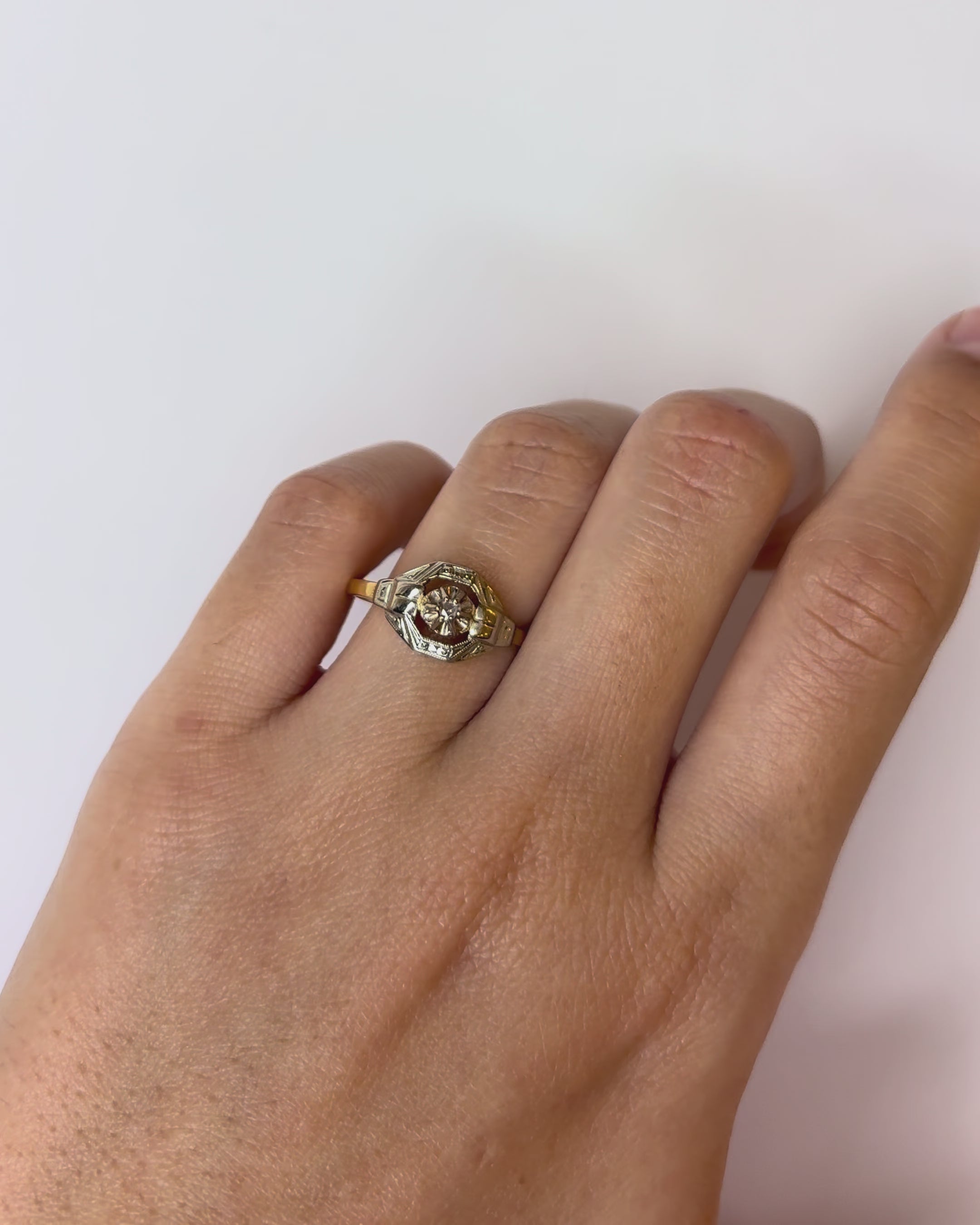 Anillo Art Déco Diamante "Zoelia"