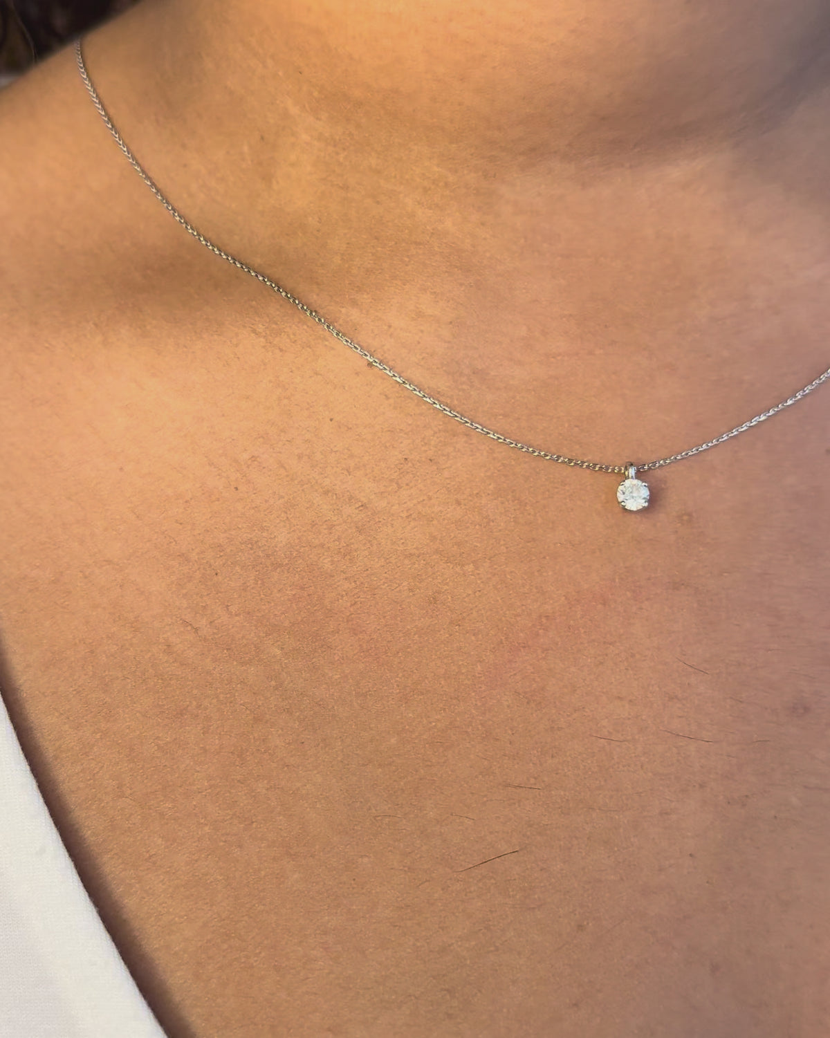 Collar de diamantes de 0,42 quilates y oro gris de 2,39 g «Jessica»