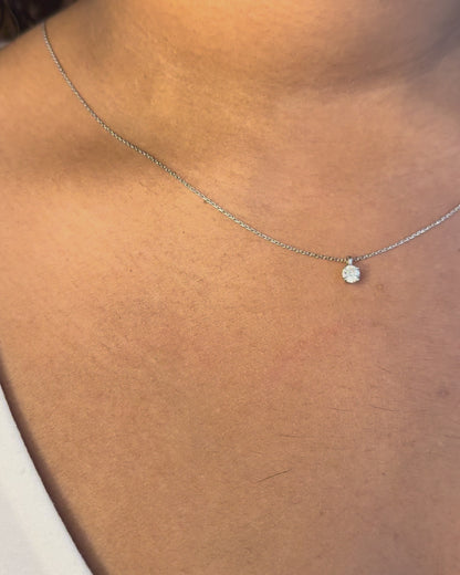 Collar de diamantes de 0,42 quilates y oro gris de 2,39 g «Jessica»