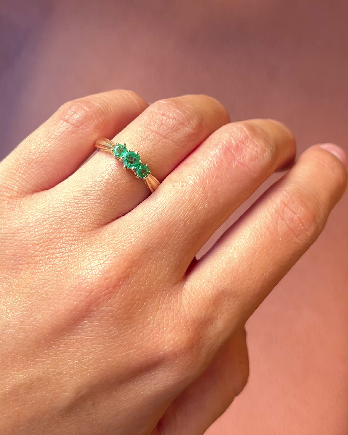 Bague Trilogie Émeraudes 0.50 carat "Maeva"