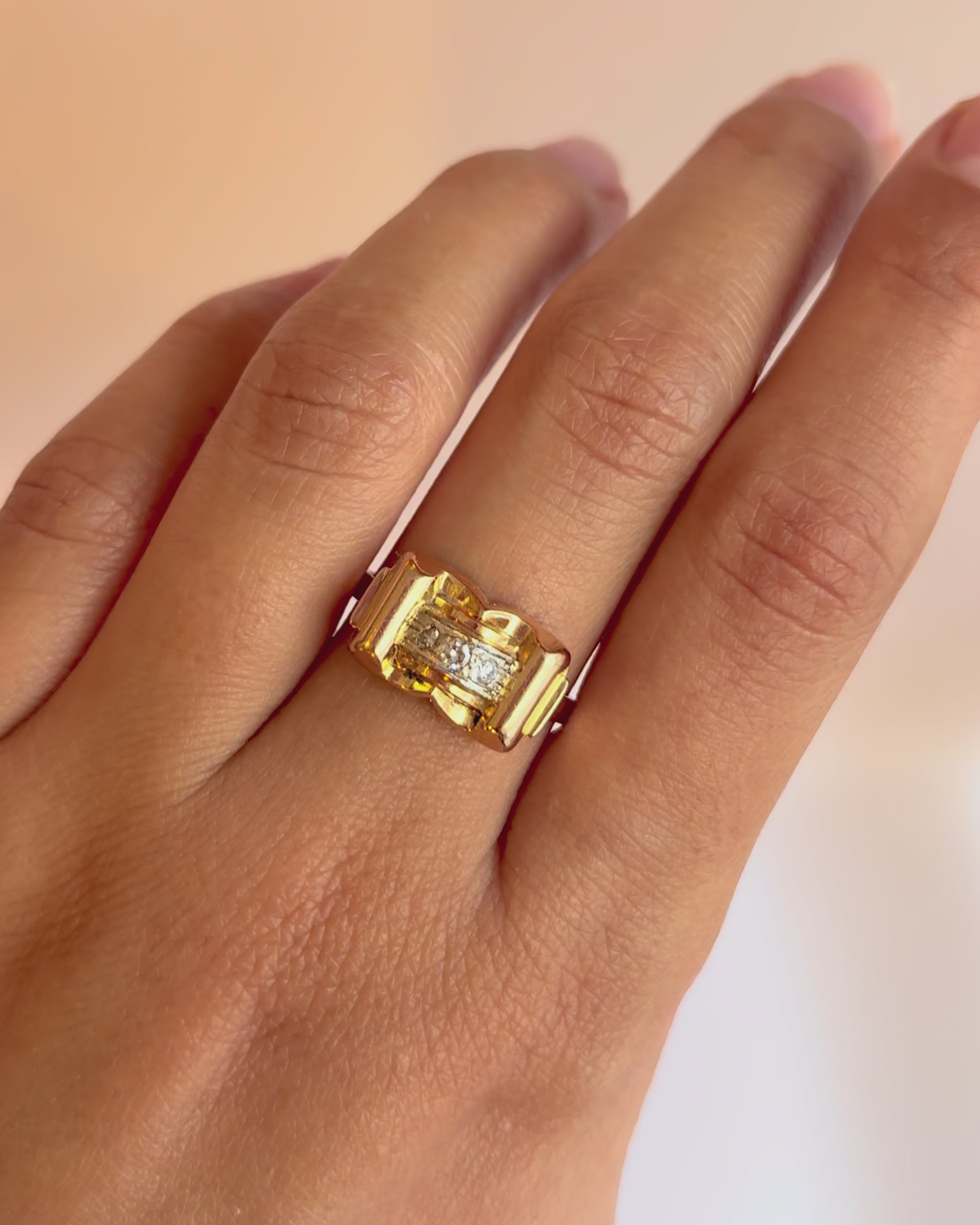 Tank Diamond Ring "Marthe"