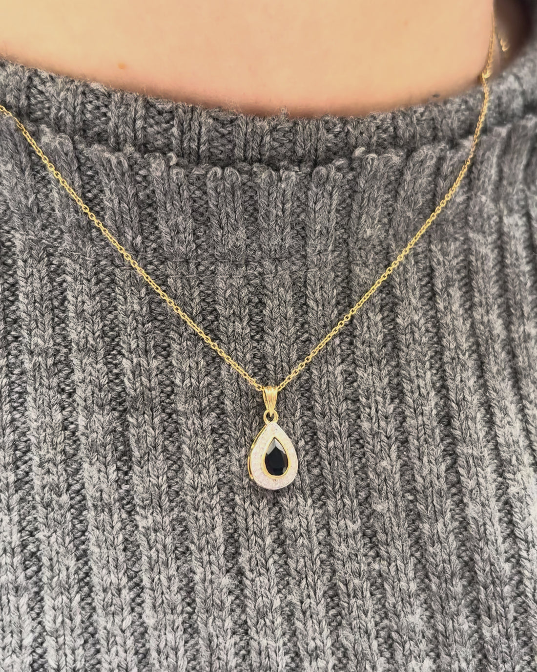 Pendentif Saphir 0.50 carat &amp; Diamants &quot;Maëlle&quot;