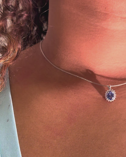 1.15-carat Tanzanite and Diamond Daisy Pendant "Julie"