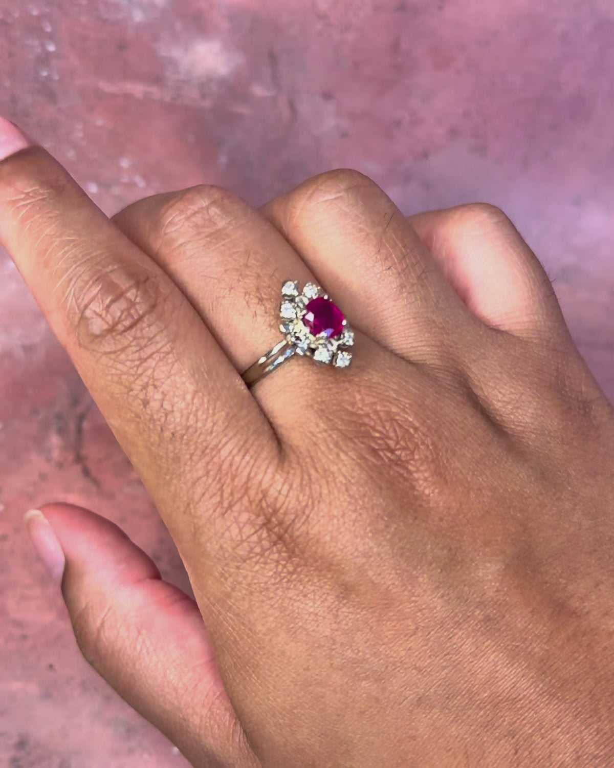 Bague Marquise Rubis 1 carat &amp; Diamants "Aurore"