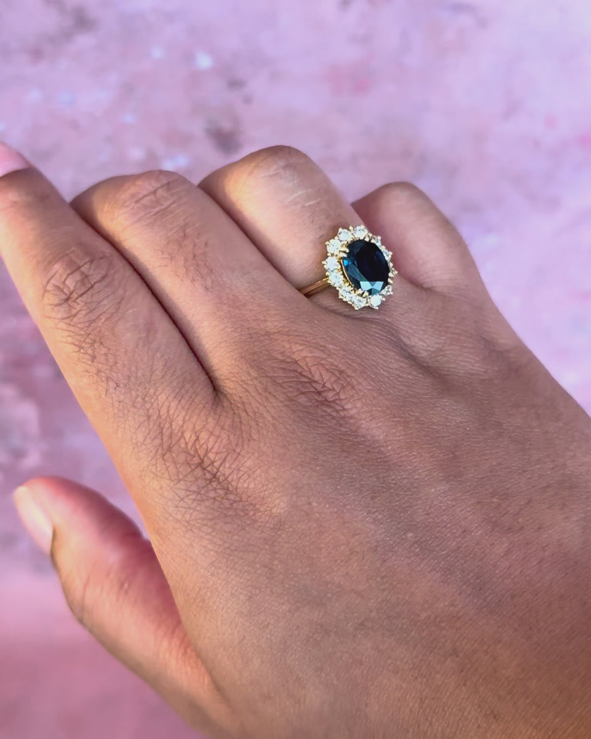 Bague Marguerite Saphir 2.66 carats &amp; Diamants 0.60 carat 4.26g "Leonnie"