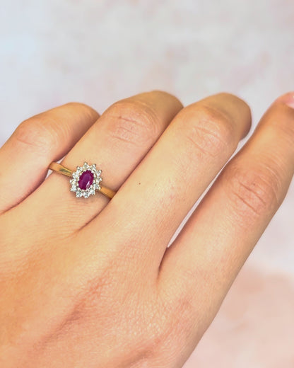 Bague Marguerite Rubis &amp; Diamants "Liane"