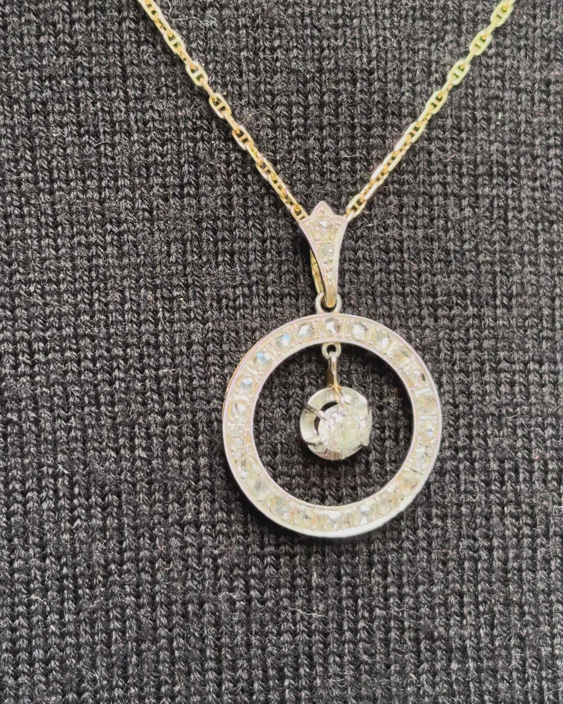 Pendentif Art Déco Diamants 0.55 carat &quot;Olivia&quot;