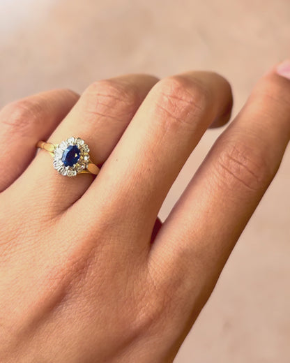 Anillo Margarita de zafiro de 0,50 quilates y diamantes «Valentine»
