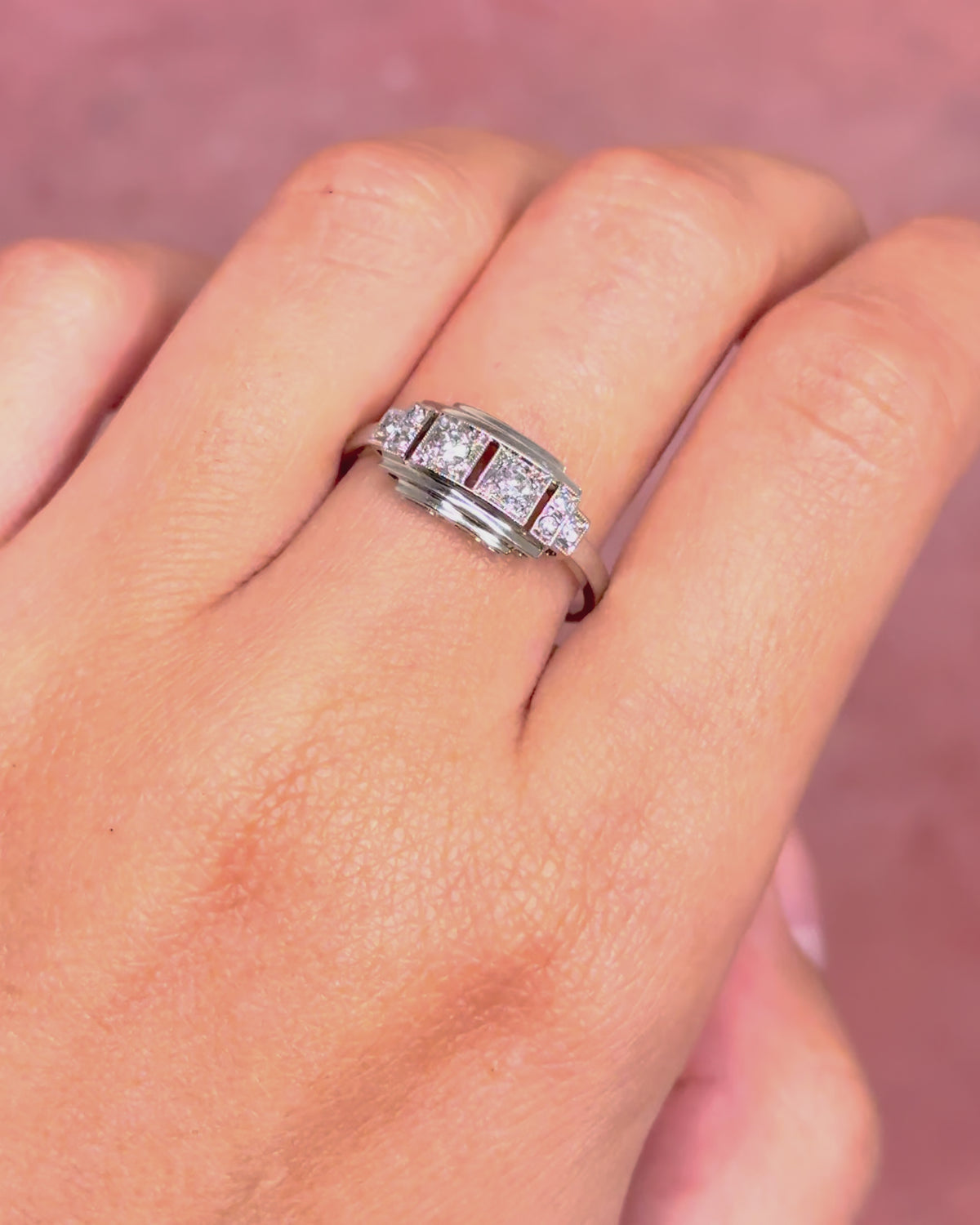 Bague Art-Déco Diamants 0.21 carat "Auxane"