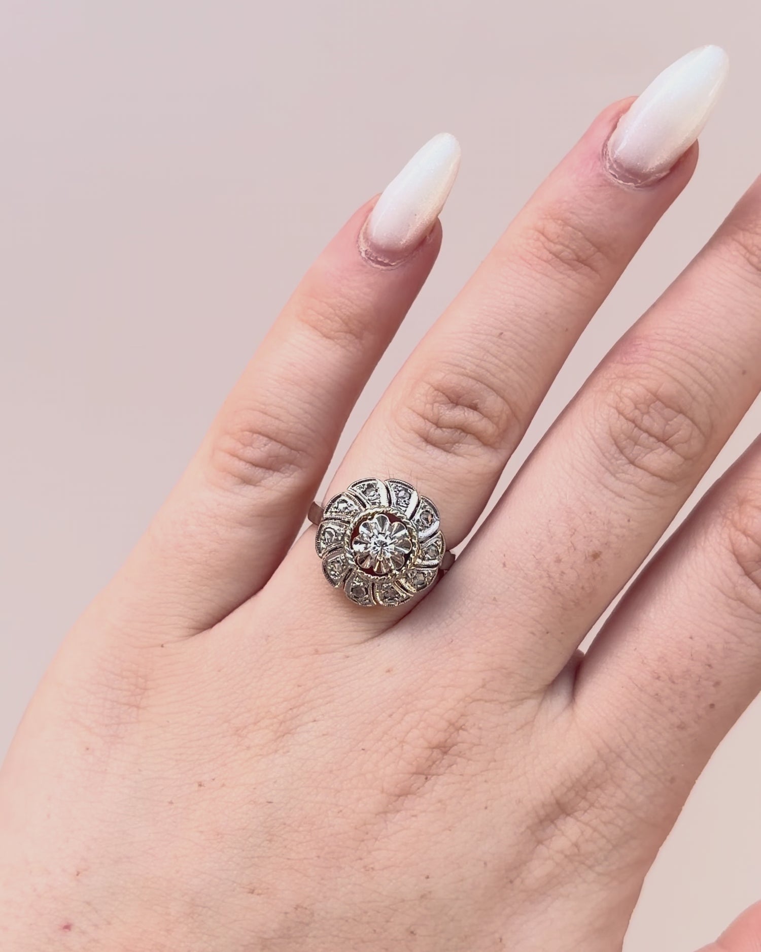 Bague Marguerite Art-Déco Diamants 0.28 carat "Aude"