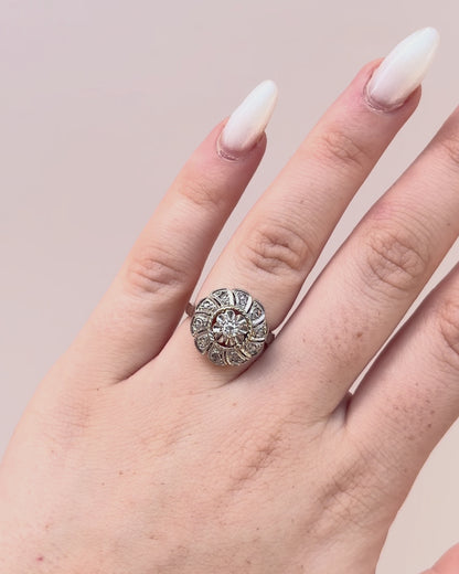 Bague Marguerite Art-Déco Diamants 0.28 carat "Aude"