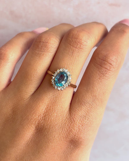 Bague Marguerite Topaze 1.70 carat &amp; Diamants "Livia"