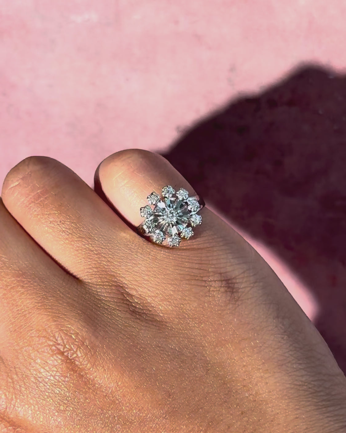 “Leonarde” Diamond Daisy Ring