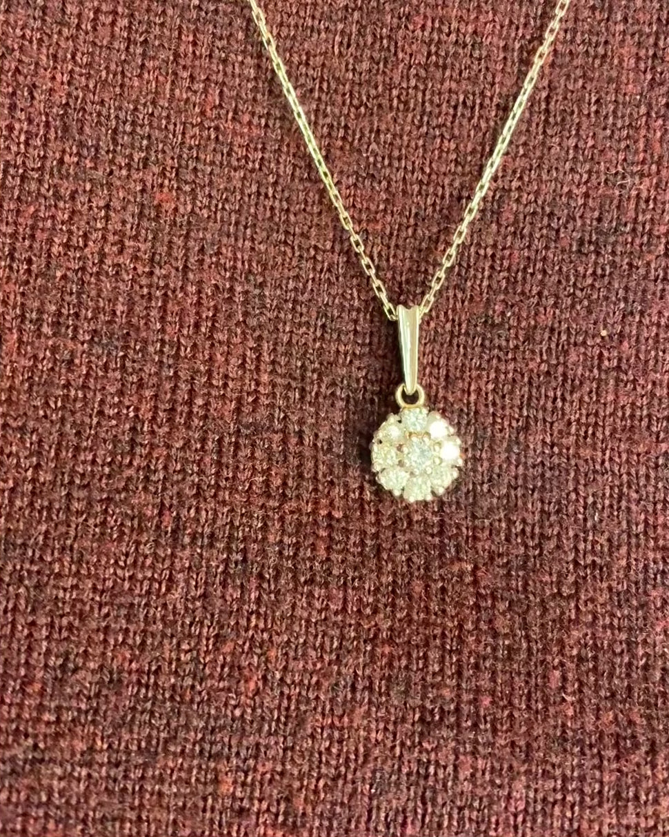 Pendentif Marguerite Diamants 0.34 carat "Michaela"