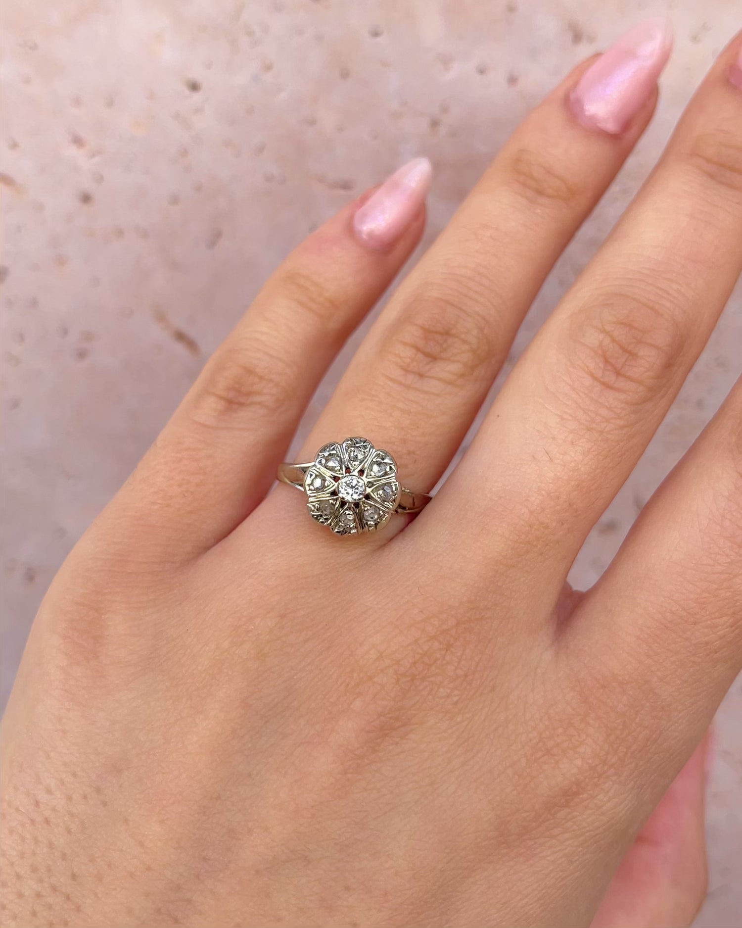 Bague Marguerite Art-Déco Diamants  "Sylvia"