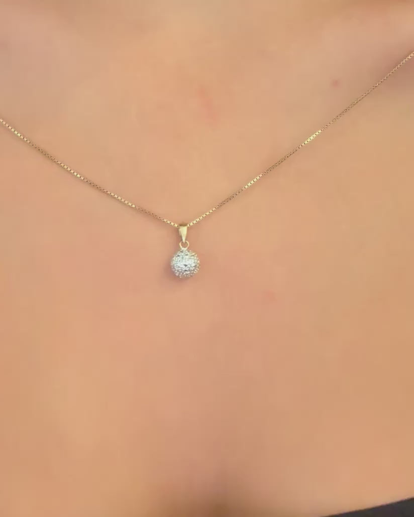 Colgante de bola de oro amarillo y gris «Chérine»