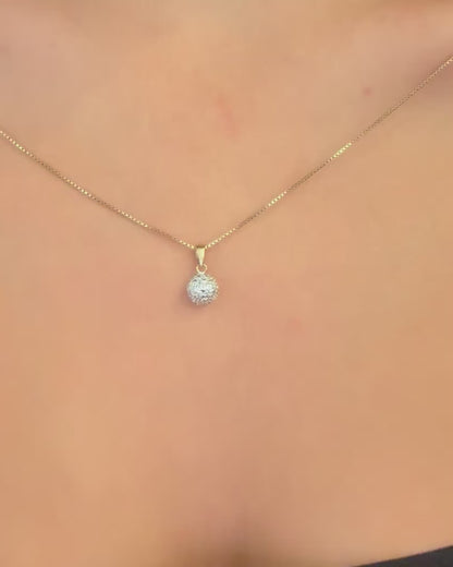 Colgante de bola de oro amarillo y gris «Chérine»