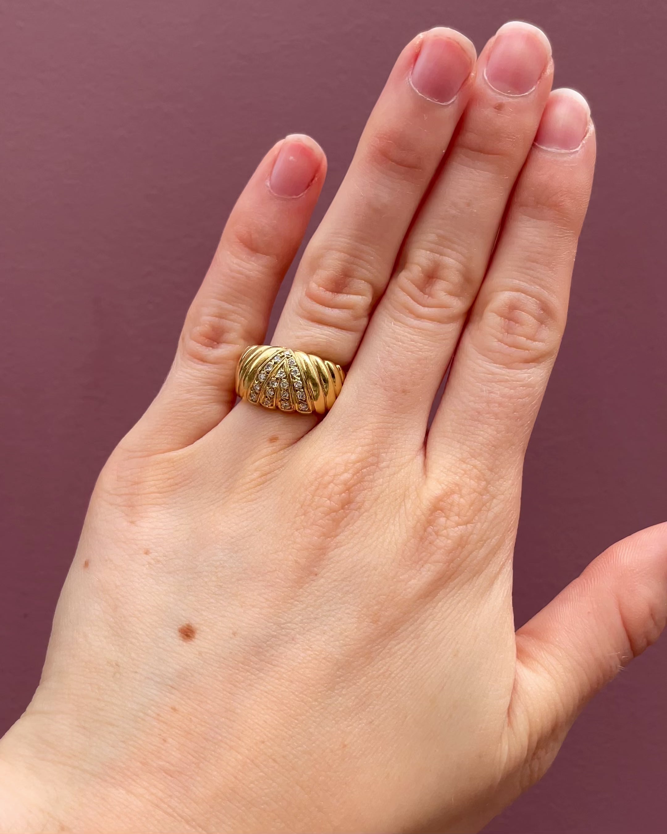 Bague Jonc or 6,57g &amp; Diamants "Jazina"