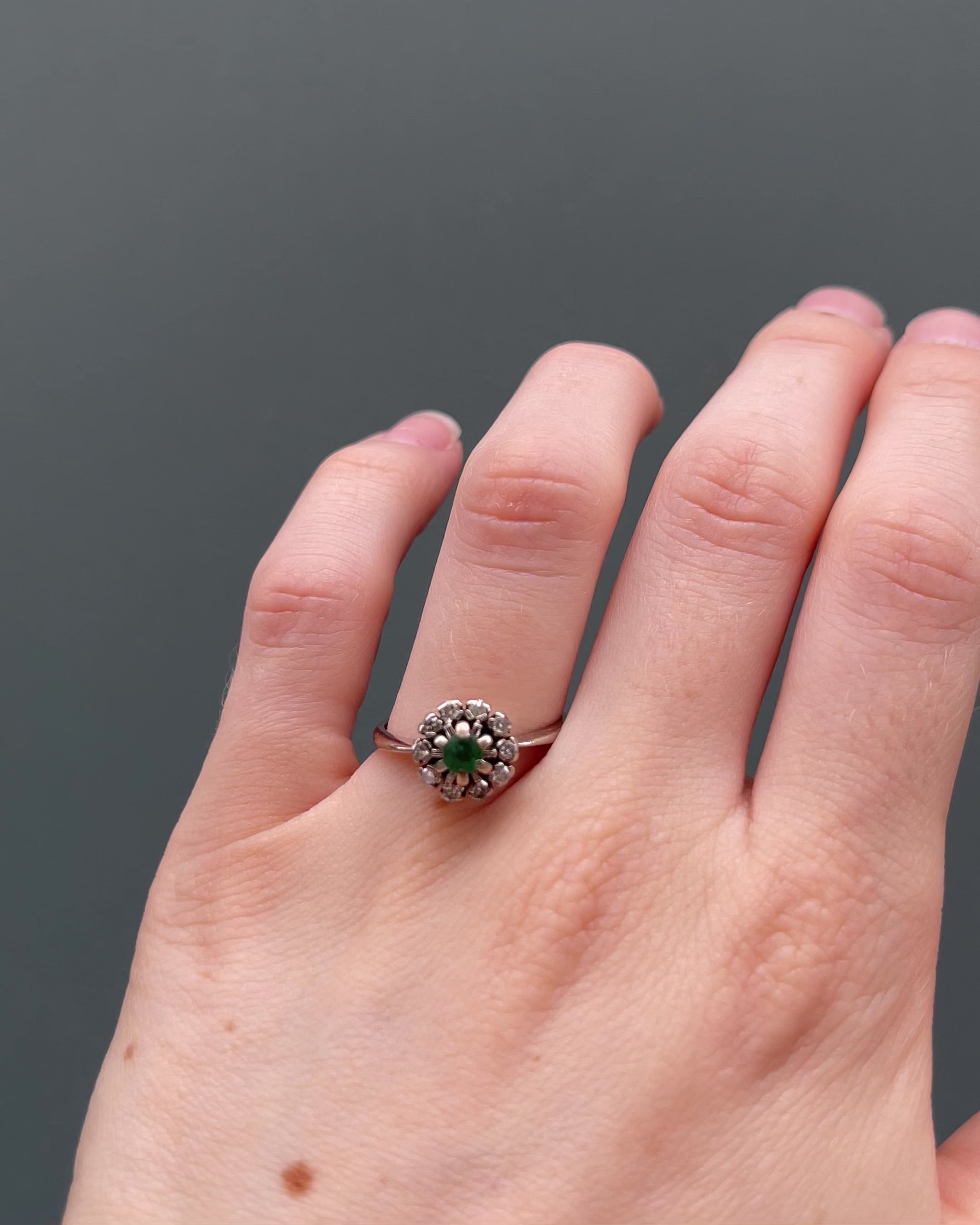Bague Marguerite Émeraude et Diamants “Isolde”