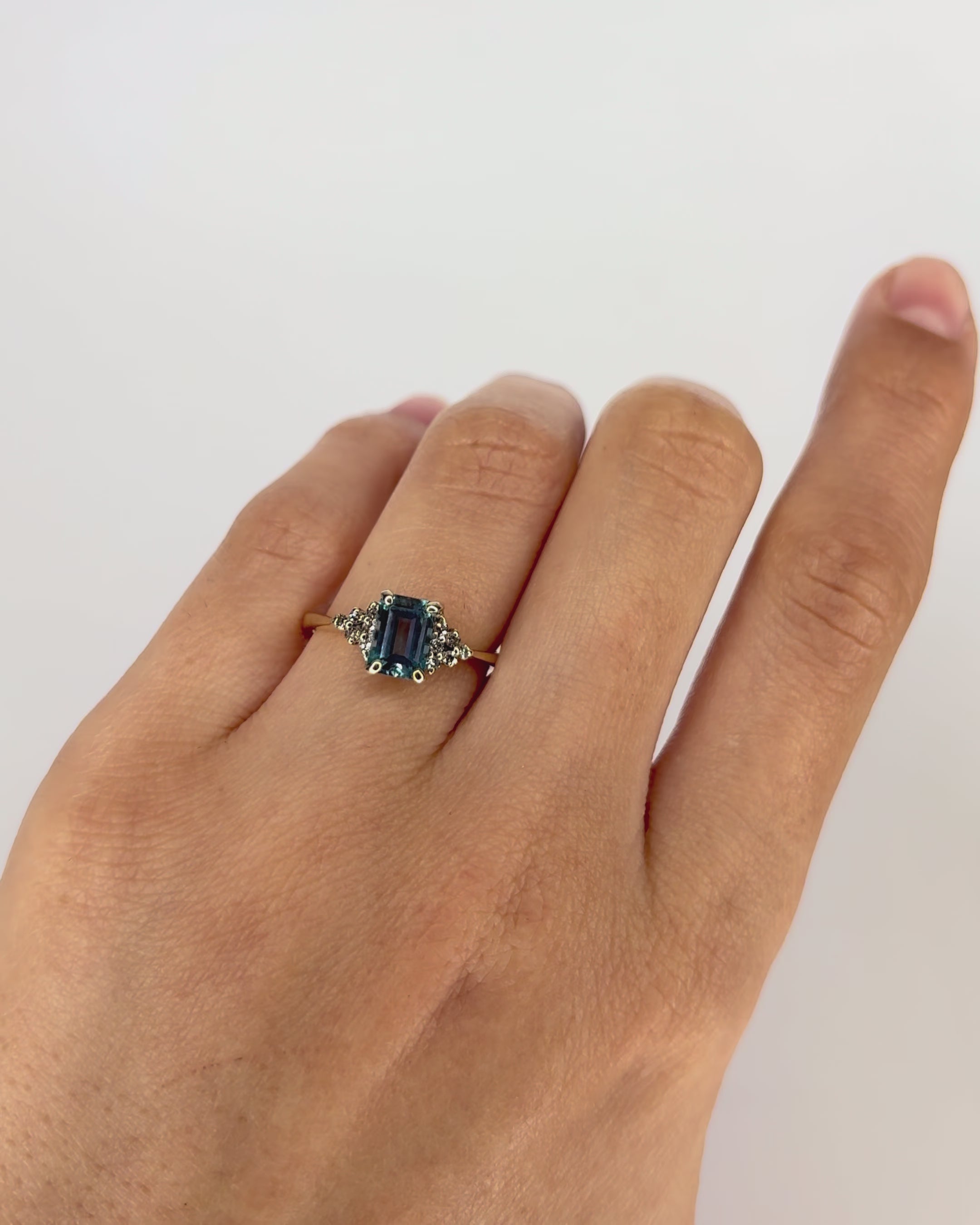 Trilogy Ring Topaz 1.28 Carat &amp; Diamonds "Mélissandre"