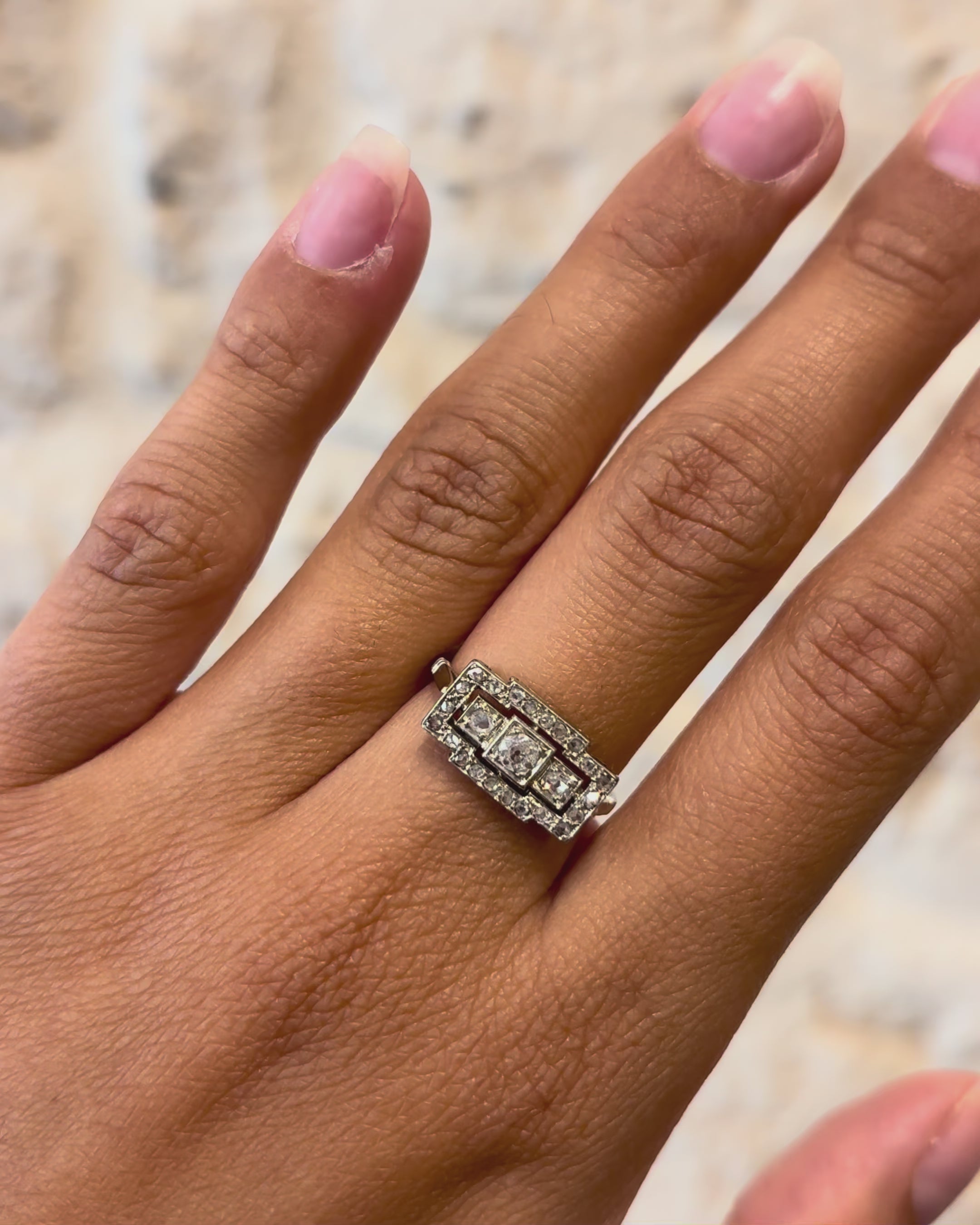 Bague Art-Déco Diamants "Leanne"