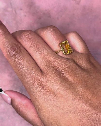 Bague Cocktail Citrine 3.2 carats &amp; Or 18 carats "Irina"