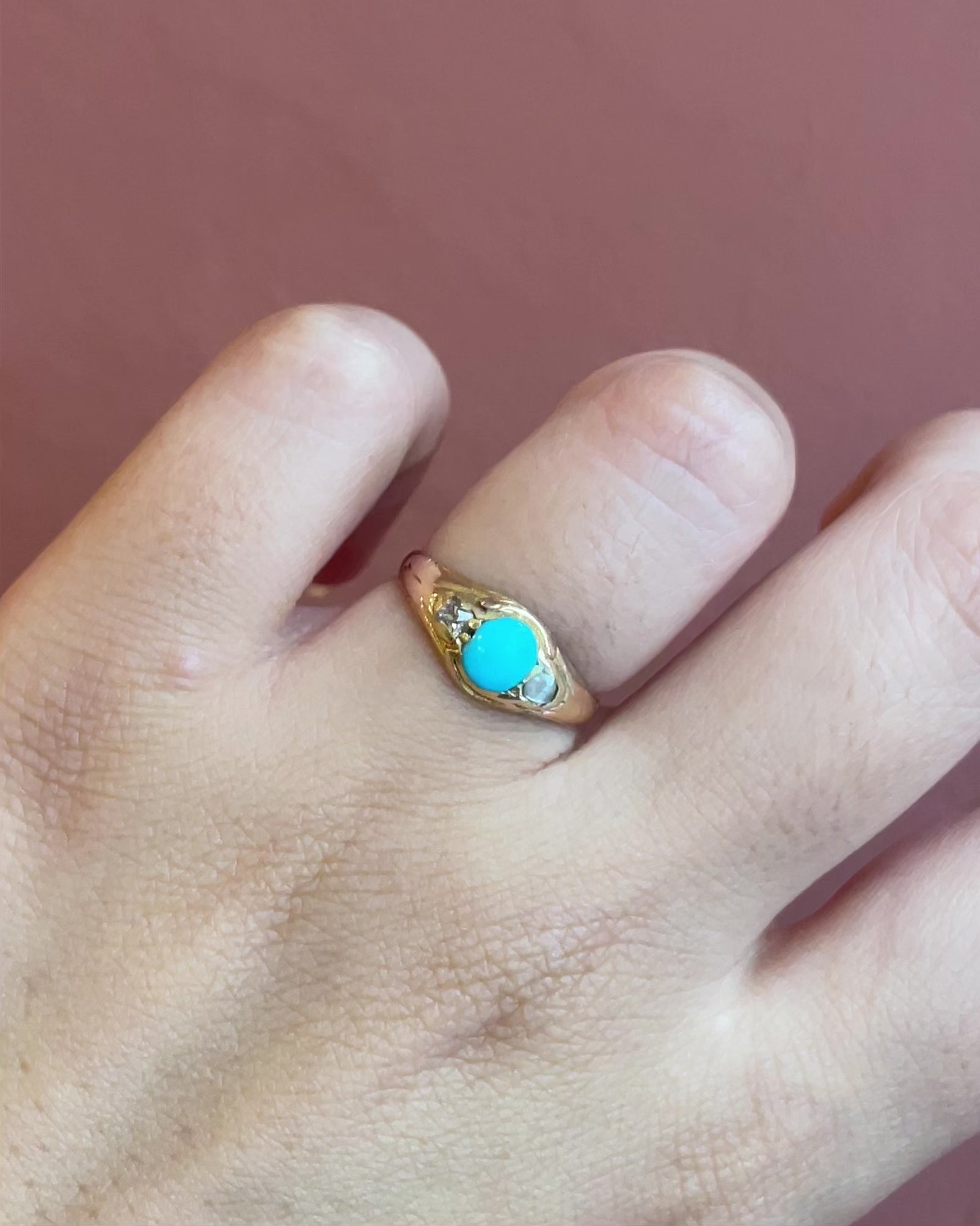 Bague Trilogie Turquoise &amp; Diamants "Edena"