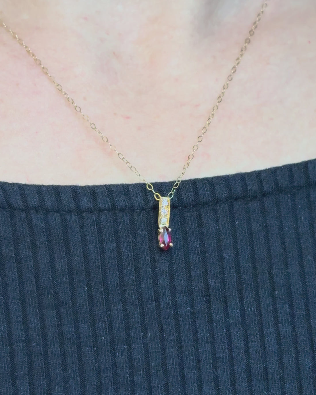 Pendentif Rubis &amp; Diamants &quot;Georgia&quot;