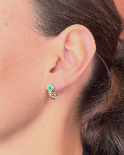 Pendientes de esmeraldas y diamantes "Erina"
