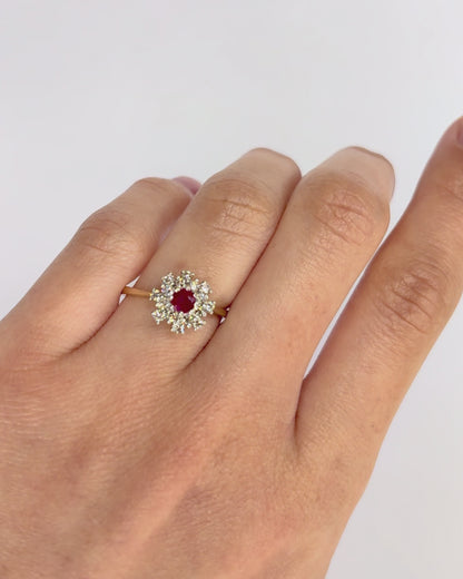 Bague Marguerite Rubis &amp; Diamants "Célia"