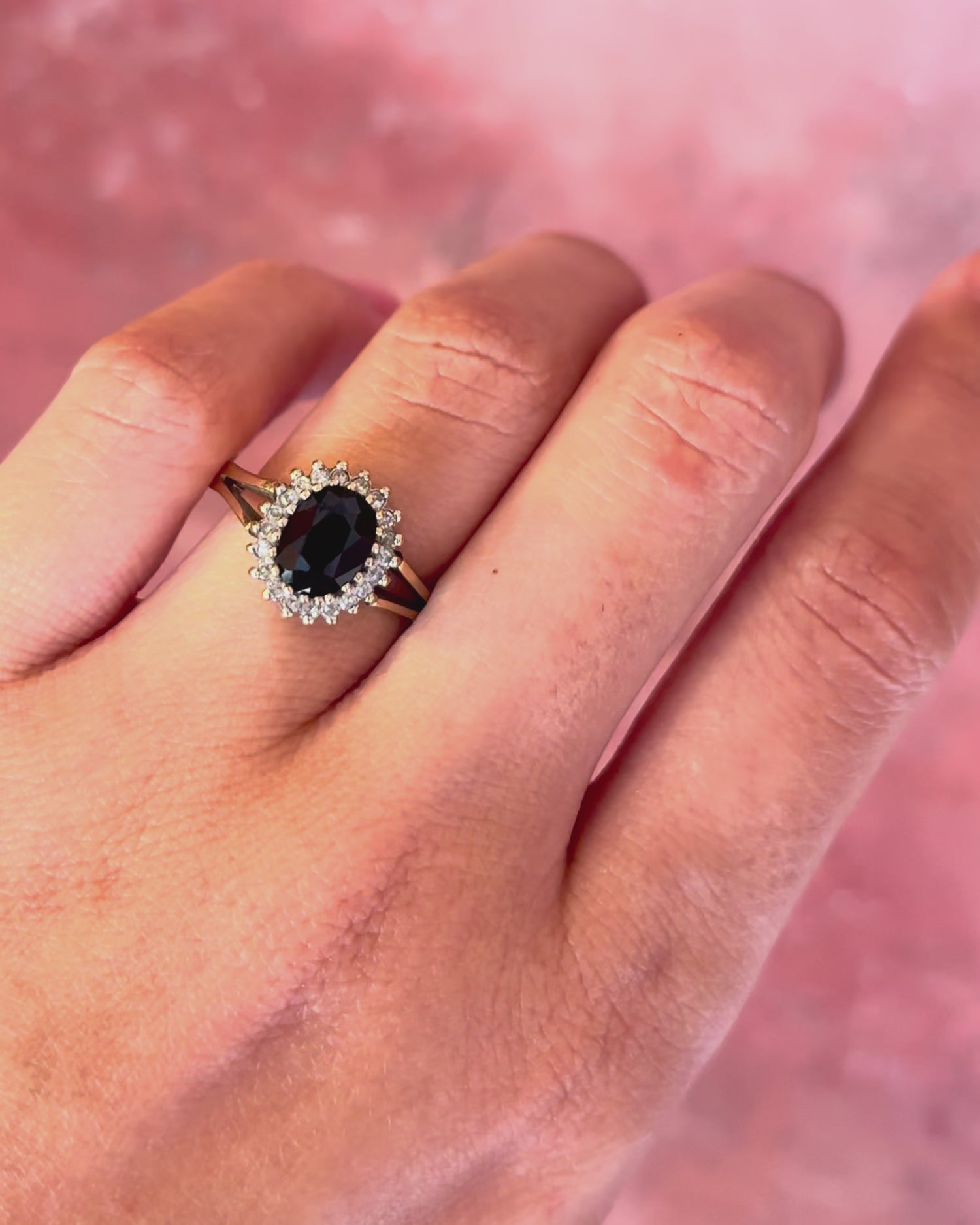 Bague Marguerite Saphir 1.62 carat &amp; Diamants 0.20 carat "Jennifer"