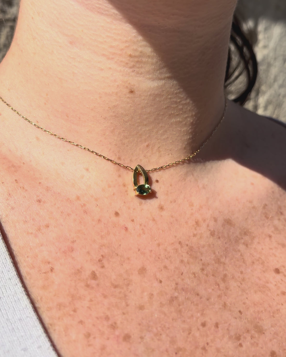 Collier Saphir Vert &quot;Mylène&quot;