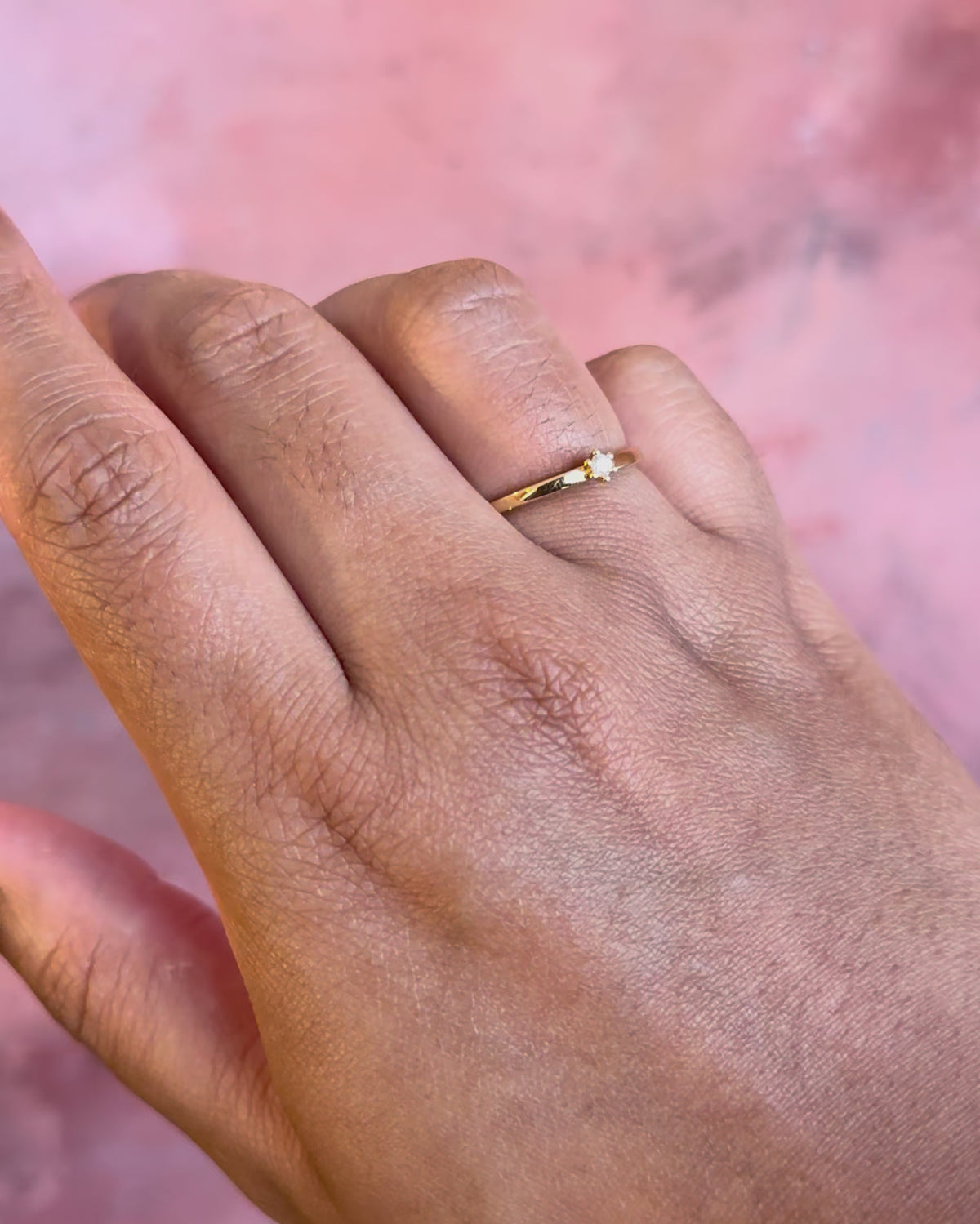 Anillo solitario de diamantes "Solange"