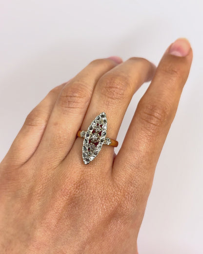 Bague Marquise Fin XIXème siècle 21 Diamants "Anna"
