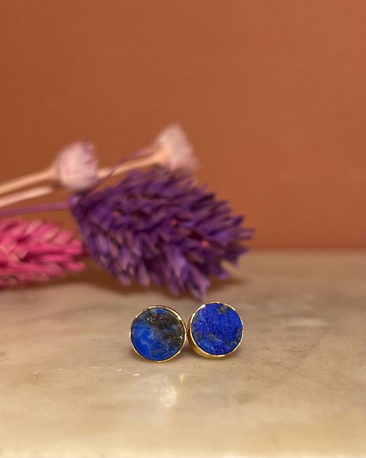 Puces Lapis Lazuli "Éloria" - Elliade Paris